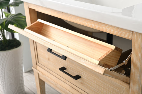 Clara 30" Single Bathroom Vanity Set - Teak White