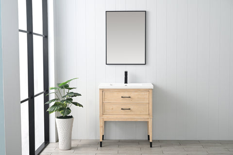 Clara 30" Single Bathroom Vanity Set - Teak White