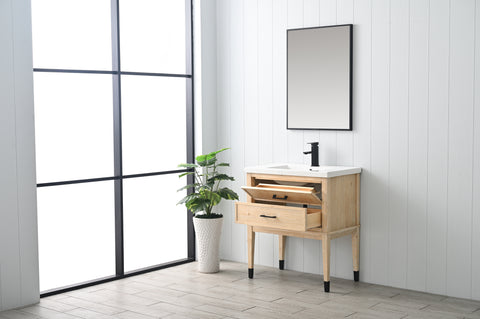 Clara 30" Single Bathroom Vanity Set - Teak White