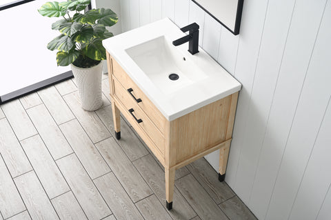 Clara 30" Single Bathroom Vanity Set - Teak White