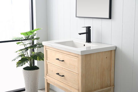 Clara 30" Single Bathroom Vanity Set - Teak White