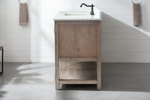 Harvey 60" -  Rustic Modern Farmhouse Vanity with Carrara White Top - Brown Spruce (Single Sink) (SOLD OUT)
