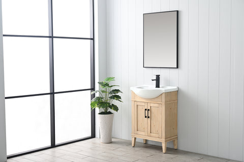 Ivy 24" Single Bathroom Vanity Set - Teak White