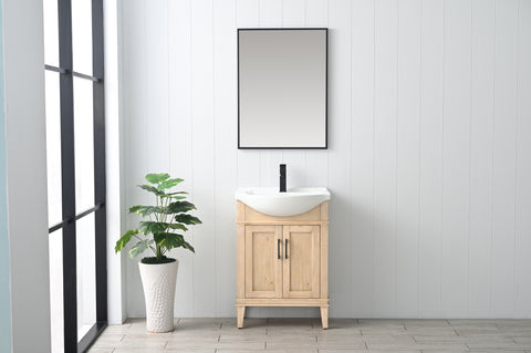 Ivy 24" Single Bathroom Vanity Set - Teak White