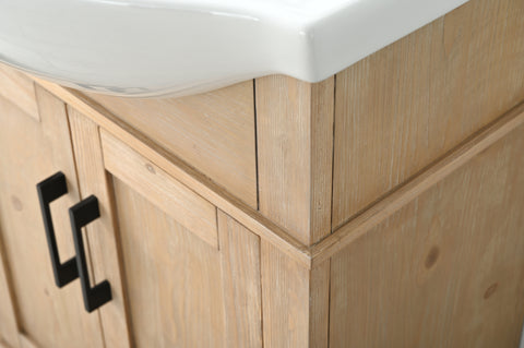 Ivy 24" Single Bathroom Vanity Set - Teak White