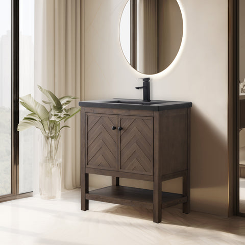Landon 30" Single Bathroom Vanity Set - Black Top (SOLD OUT)