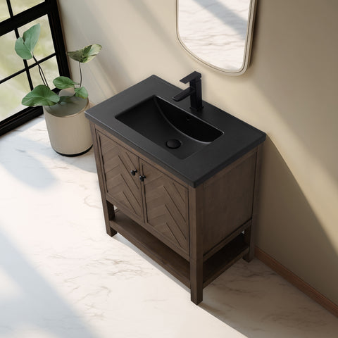 Landon 30" Single Bathroom Vanity Set - Black Top (SOLD OUT)