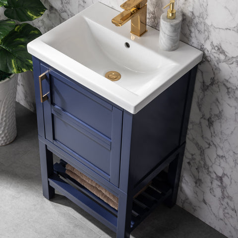 Bailey 20" Single Bathroom Vanity Set - Navy Blue
