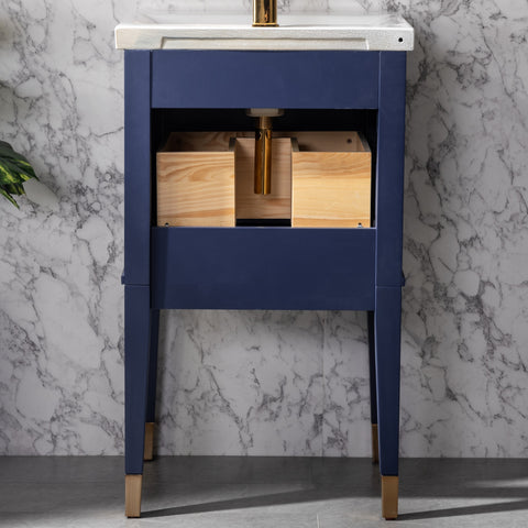 Clara 20" Single Bathroom Vanity Set - Navy Blue
