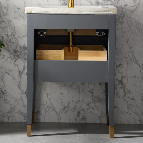 Clara 24" Single Bathroom Vanity Set - Dark Gray