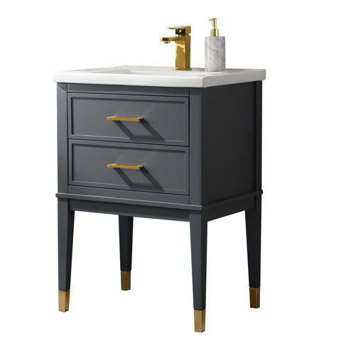 Clara 24" Single Bathroom Vanity Set - Dark Gray