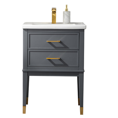 Clara 24" Single Bathroom Vanity Set - Dark Gray