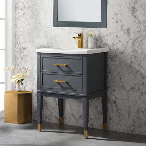 Clara 24" Single Bathroom Vanity Set - Dark Gray