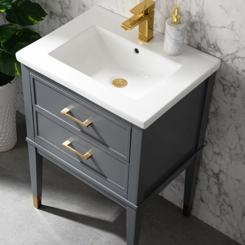 Clara 24" Single Bathroom Vanity Set - Dark Gray