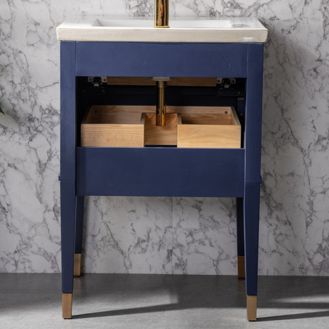 Clara 24" Single Bathroom Vanity Set - Navy Blue -FLASH SALE