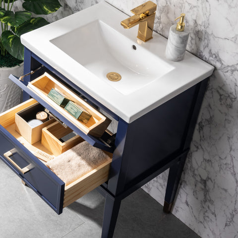 Clara 24" Single Bathroom Vanity Set - Navy Blue -FLASH SALE