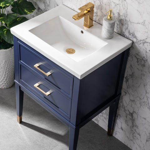 Clara 24" Single Bathroom Vanity Set - Navy Blue -FLASH SALE