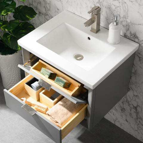 Danbury 24" Single Bathroom Vanity Set - Gray
