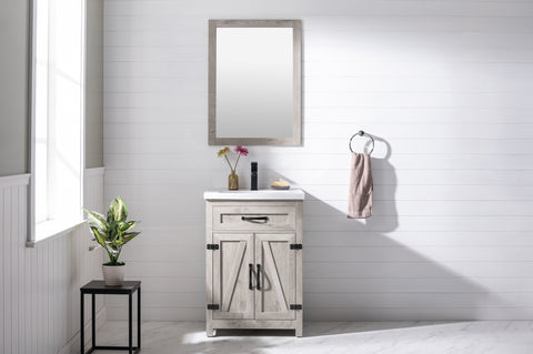 Ethan 24" Modern Farmhouse Bathroom Vanity Set - Gray Wash