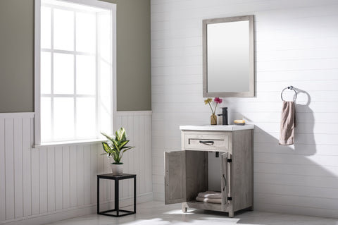 Ethan 24" Modern Farmhouse Bathroom Vanity Set - Gray Wash