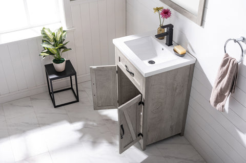 Ethan 24" Modern Farmhouse Bathroom Vanity Set - Gray Wash