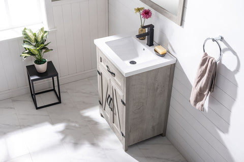 Ethan 24" Modern Farmhouse Bathroom Vanity Set - Gray Wash