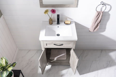 Ethan 24" Modern Farmhouse Bathroom Vanity Set - Gray Wash