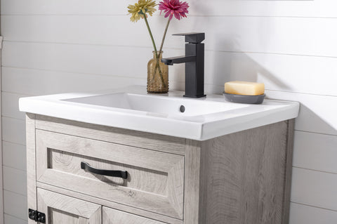 Ethan 24" Modern Farmhouse Bathroom Vanity Set - Gray Wash