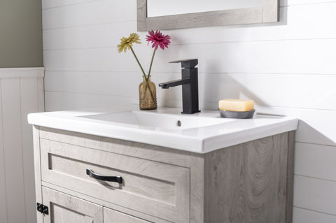 Ethan 30" Modern Farmhouse Bathroom Vanity Set - Gray Wash