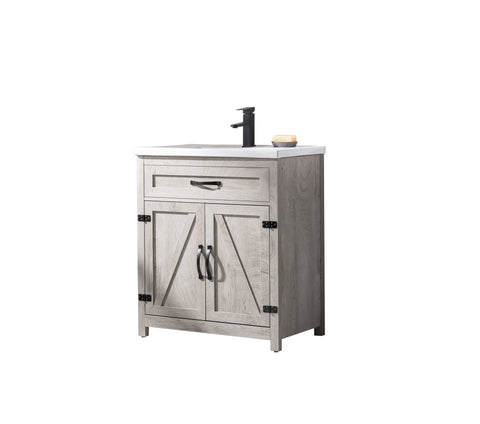 Ethan 30" Modern Farmhouse Bathroom Vanity Set - Gray Wash