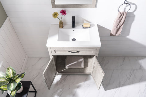 Ethan 30" Modern Farmhouse Bathroom Vanity Set - Gray Wash