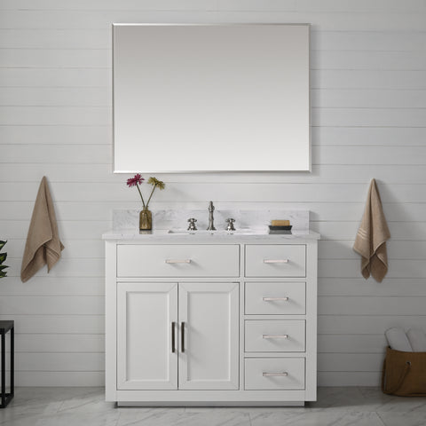 Grace 42" Vanity Set with Carrara White Top - White