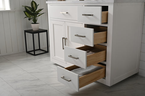 Grace 42" Vanity Set with Carrara White Top - White