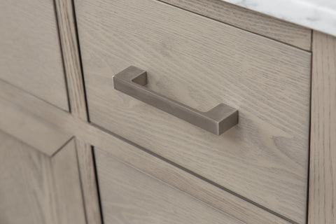 Grace 48" Mid-century Vanity Set with Carrara White Top - Antique Gray Oak (SOLD OUT)