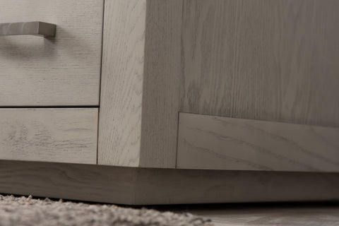 Grace 48" Mid-century Vanity Set with Carrara White Top - Antique Gray Oak (SOLD OUT)