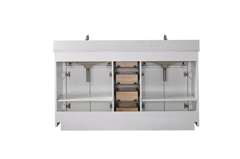 Grace 60" Vanity Set with Carrara White Top - White