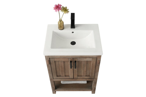 Harvey 24" Single Bathroom Vanity Set - Brown Spruce