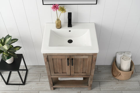 Harvey 24" Single Bathroom Vanity Set - Brown Spruce