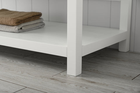 Henry 42" Modern Style Vanity with Carrara White Top - White