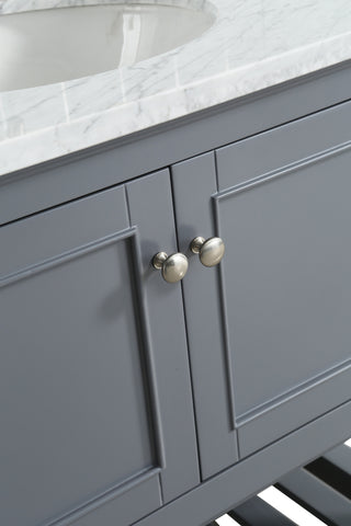 Silvia 36" Vanity Set with White Italian Carrara Marble Top - Charcoal（SOLD OUT）