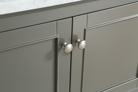Silvia 36" Vanity Set with White Italian Carrara Marble Top - Distressed Gray