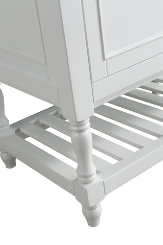 Silvia 36" Vanity Set with White Italian Carrara Marble Top - White
